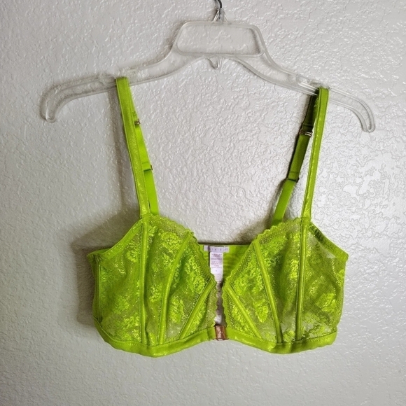 Savage X Fenty by Rihanna Caged Lace Bra Bralette Apple Fuji Green sz 1X - Picture 2 of 7